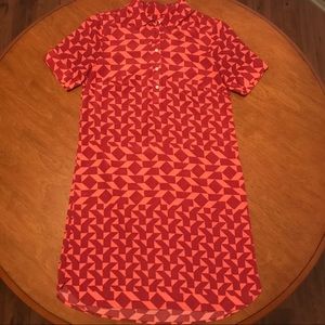 JCrew Popover Collared Geometric Print Dress